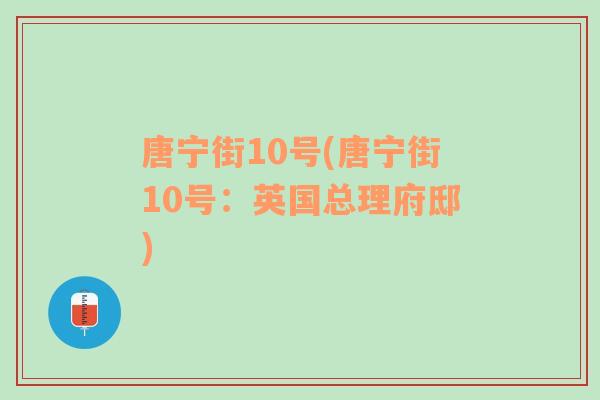 唐寧街10號(唐寧街10號：英國總理府邸)