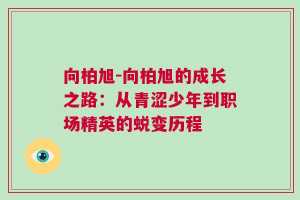 向柏旭-向柏旭的成長(zhǎng)之路：從青澀少年到職場(chǎng)精英的蛻變歷程