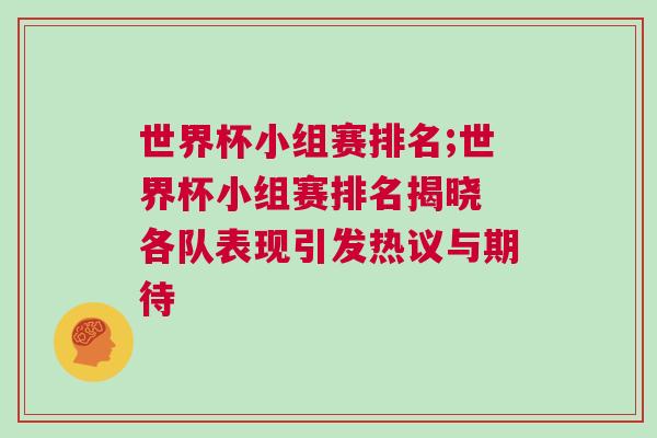 世界杯小組賽排名;世界杯小組賽排名揭曉 各隊(duì)表現(xiàn)引發(fā)熱議與期待