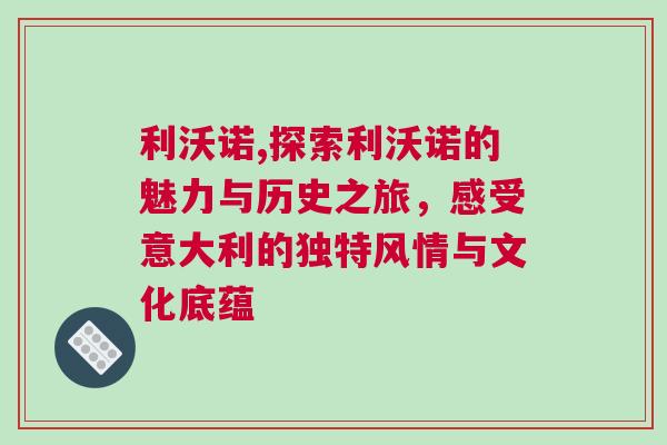 利沃諾,探索利沃諾的魅力與歷史之旅，感受意大利的獨(dú)特風(fēng)情與文化底蘊(yùn)