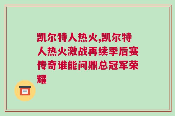 凱爾特人熱火,凱爾特人熱火激戰(zhàn)再續(xù)季后賽傳奇誰能問鼎總冠軍榮耀