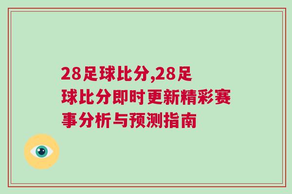 28足球比分,28足球比分即時(shí)更新精彩賽事分析與預(yù)測(cè)指南