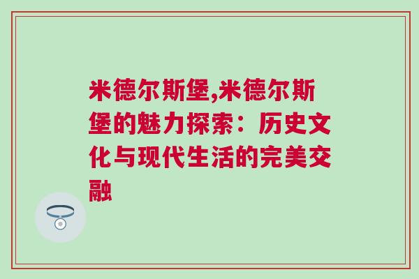 米德爾斯堡,米德爾斯堡的魅力探索：歷史文化與現(xiàn)代生活的完美交融