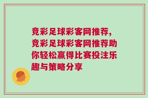 競彩足球彩客網(wǎng)推薦,競彩足球彩客網(wǎng)推薦助你輕松贏得比賽投注樂趣與策略分享