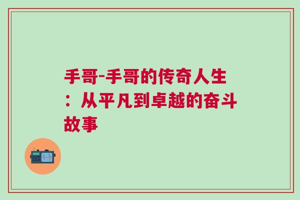 手哥-手哥的傳奇人生：從平凡到卓越的奮斗故事