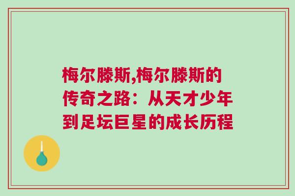 梅爾滕斯,梅爾滕斯的傳奇之路：從天才少年到足壇巨星的成長歷程