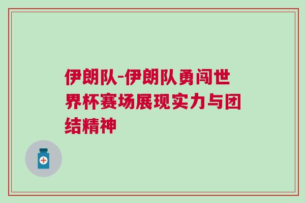 伊朗隊-伊朗隊勇闖世界杯賽場展現(xiàn)實力與團結精神