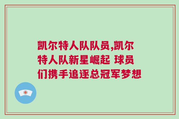 凱爾特人隊隊員,凱爾特人隊新星崛起 球員們攜手追逐總冠軍夢想